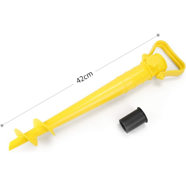 Solparasollhållare strand eller jord blå med jordankare för parasollstång storlek 42 cm（gul） yellow