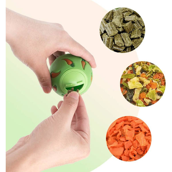 Justerbar öppning godisboll leksak för smådjur (grön + gul)