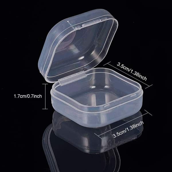 PP Transparent Plast Mini Förvaringslåda 3.5*3.5*1.7cm(Transparent) 50 st