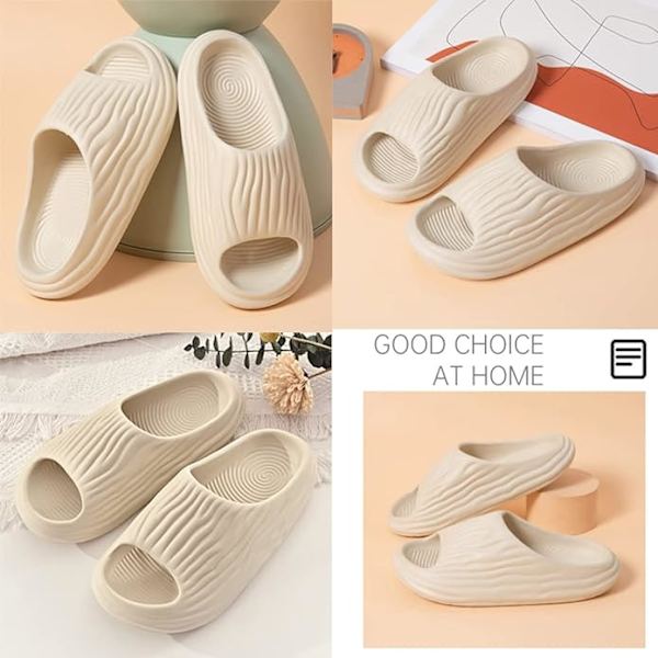 Badskor Män Kvinnor Tofflor Sommar Mules Halkfria Tofflor Moln Bad Inomhus/Utomhus（beige 36/37） beige