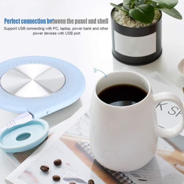 Multifunksjonell USB-koppvarmer, kaffekoppvarmer for skrivebord, 55 ℃ (blå) blue