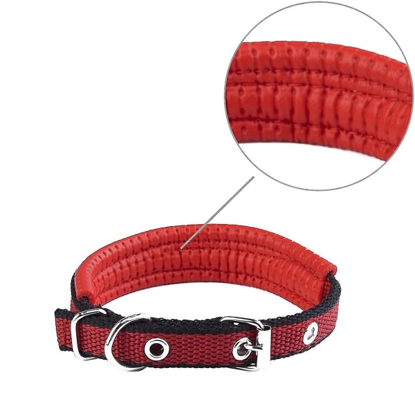 Justerbar hundsele i nylon med flätad koppel (svart röd, L) 3 delar Black + Red l