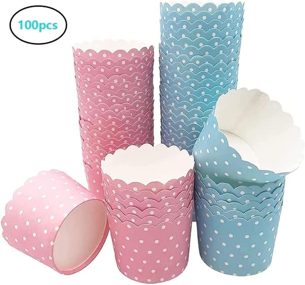 100 stk. cupcake-esker, dekorativ papir-muffinseske, cupcake-plugger for muffinskopp søt dekorasjon