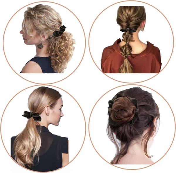 Dame Satin Silke Elastisk Hårbånd Hestehale Pandebånd (Sort) 2 Stykker