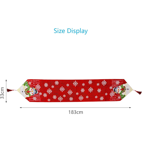 Jul Snögubbe Bordslöpare Röd Snöflinga Bordsdekorationer för Jul Bröllopsfest Vinter Heminredning 13 x 72 Tum