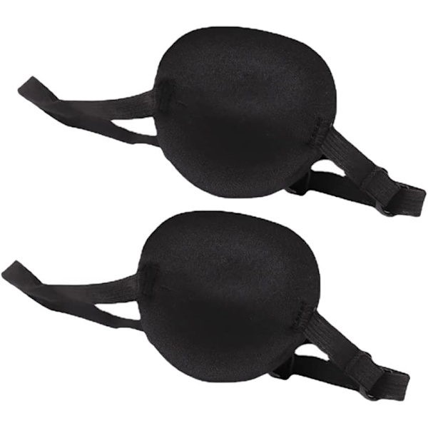 3 st svarta ögonlappar, enkel ögonmask, justerbar 3D ögonlapp ögonmask med spänne