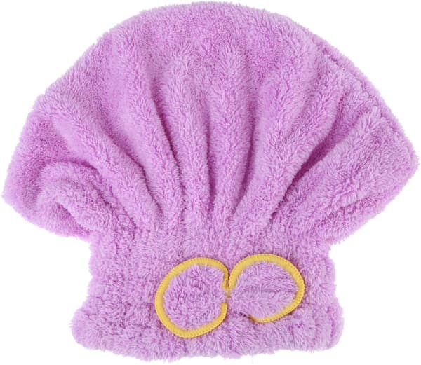 2-delt skjerfdeksel, korallfleece mikrofiber tørkehette med sløyfe (blå+rosa)