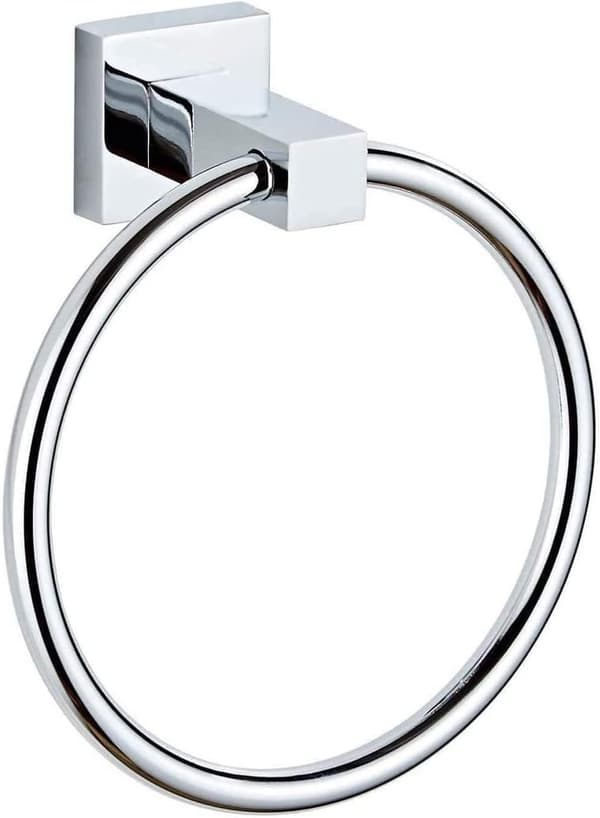 Veggmontert håndkleholder, ring, stang, baderomstilbehør 304 med forkrommet baderomsutstyr