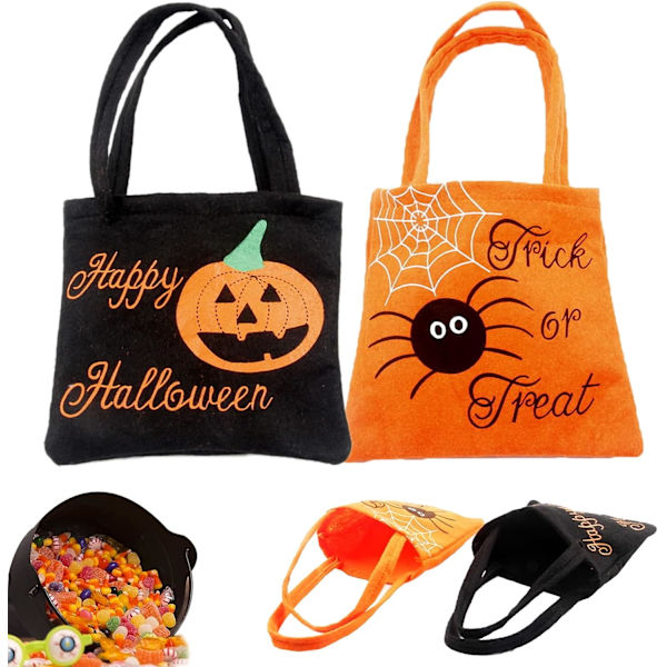 Halloween-festdekorationer Pumpa Godispåse Tote Bag 2 stycken