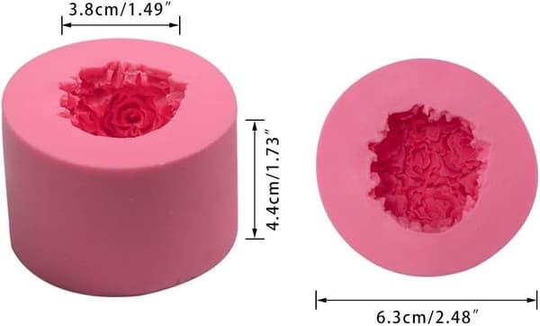 Silikoneform, 3D Roseformet Lys Gipsform til Lys Sæbe DIY