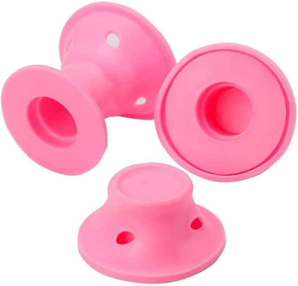 20PCS gummi, utan värme, magiska flexibla tillbehör lockigt hår bärbart hår (rosa)