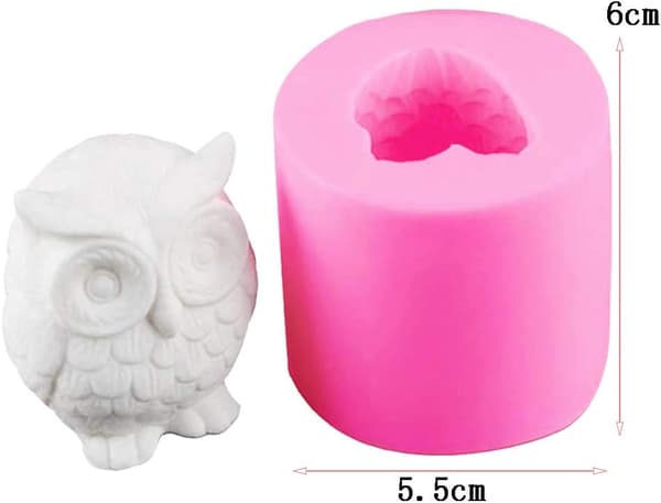 3D Ugle Silikon Stearinlys Såpeform Kakedekorasjon Sugarcraft DIY