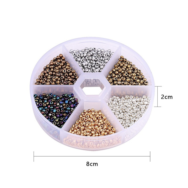 DIY pärlmaterial Smycken Tillbehör 6 Färg Glas Hirsfrö Pärla Set brown 0.3 cm
