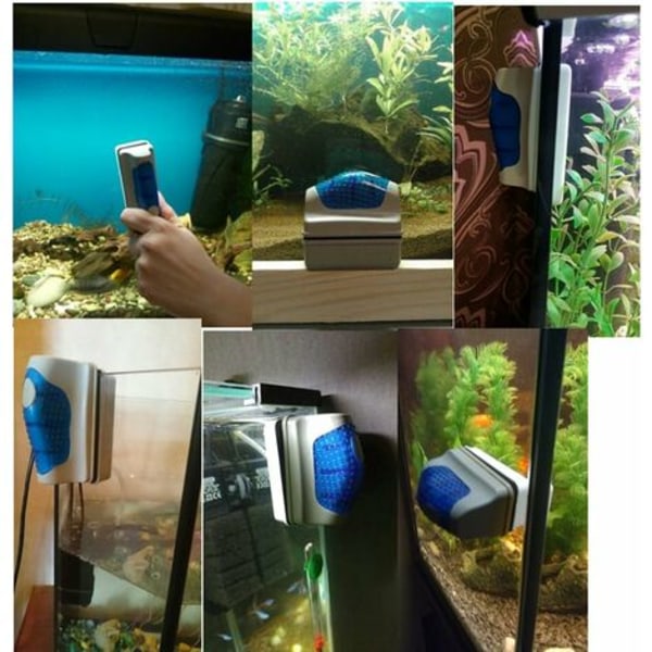 Magnetisk glasrengöringsborste Glasmagnetrengöringsmedel Algskrapa Rengöring Flytande borste för akvarium akvarium Storlek S-