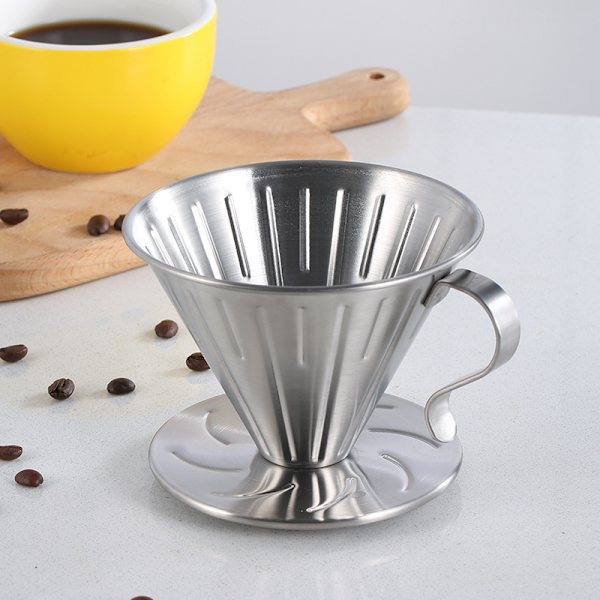 Manuell kaffefilter, återanvändbart kaffefilter i rostfritt stål