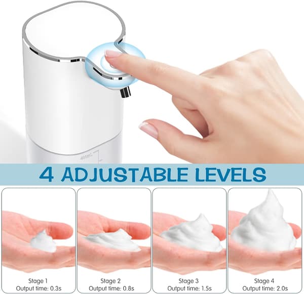 Ophængt automatisk sæbedispenser, 400 ml genopladelig automatisk sæbedispenser, velegnet til badeværelse