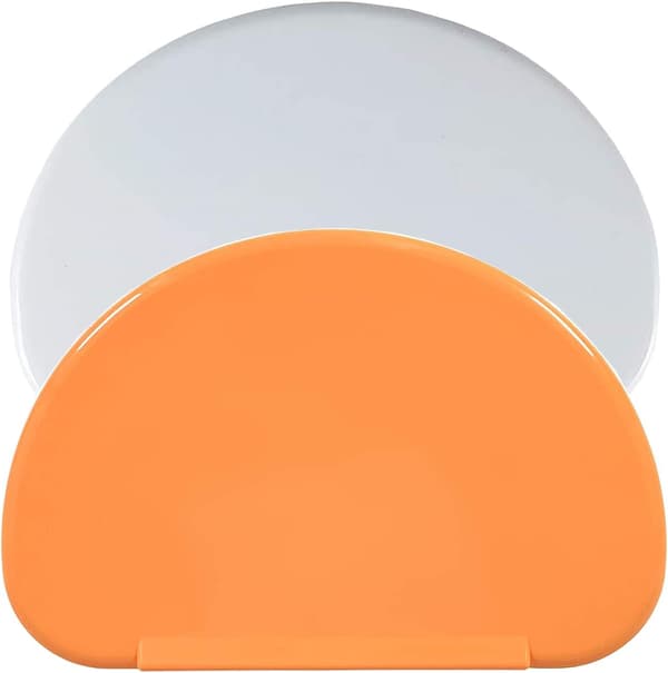 2 stk. deighorn, deigskrape i plast, 15,8x10,3 cm (oransje, hvit)