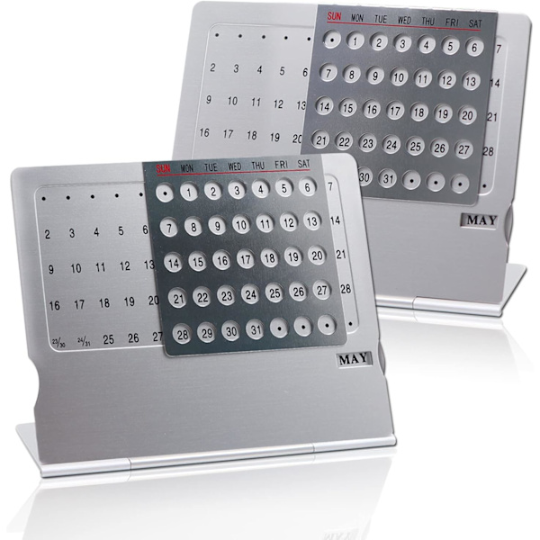 2-pack Mini Skrivbordskalender, Justerbar Liten Stående Månadskalender för Hemmakontor