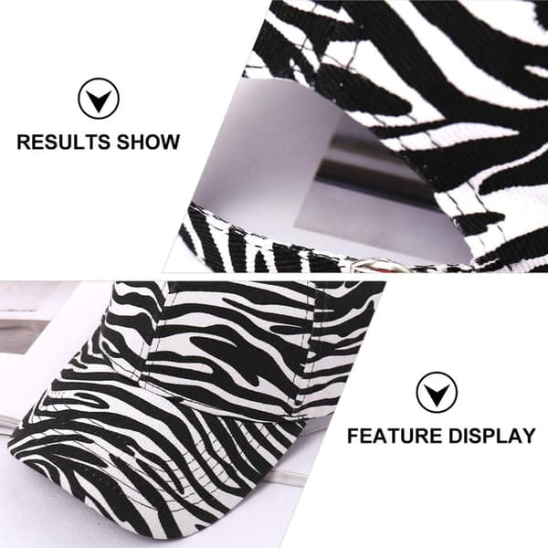 Ko bomuld hør visir kasket zebra print baseball kasket damehat (turkis)