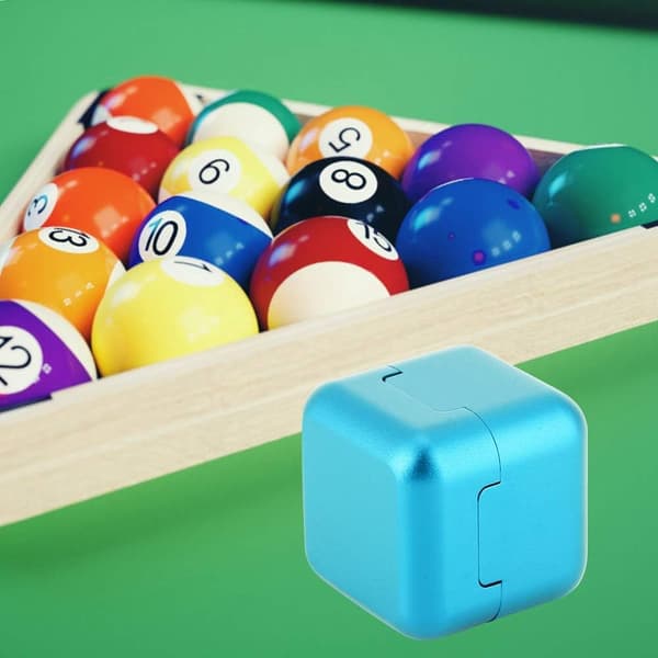 Bærbar lukket kridtboks, aluminium poolkø kridtholder billard tilbehør (blå) Blue