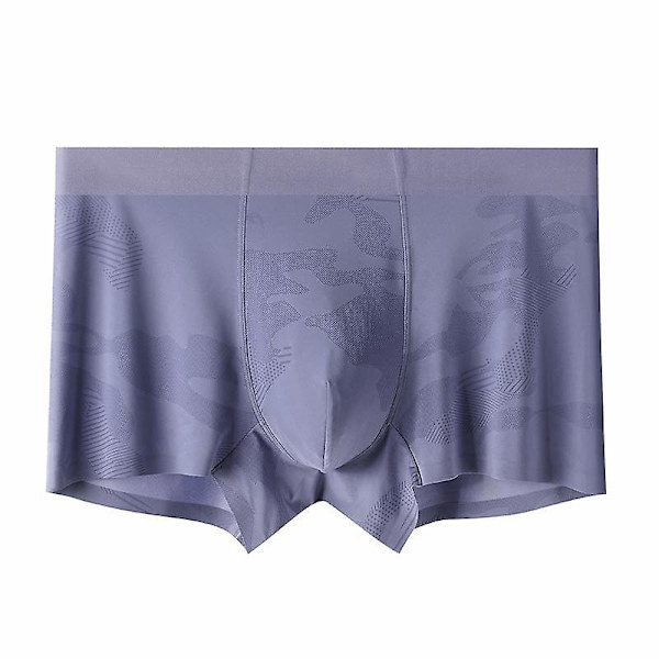 Herr Ice Silk Kalsonger Sport Boxershorts Andningsbara Boxerkalsonger Tonåringar (Blå Grå 4XL) Blue Grey 4xl