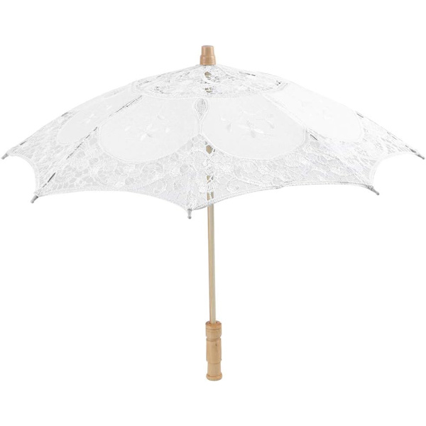 Bröllopsparaply, Mini Spets Paraply Bröllop Brudparaply White