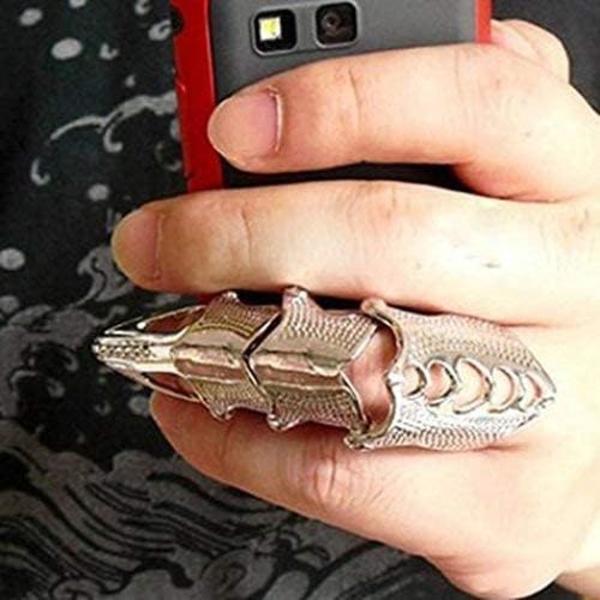 Män Kvinnor Gotisk Punk Led Knuckle Full Finger Klo Ring Statement Smycken, Legering