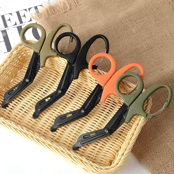 Saks, EMT og traumesaks, titanium bandagesaks 7,2'' bøjet Stealth Sort (Sort) black