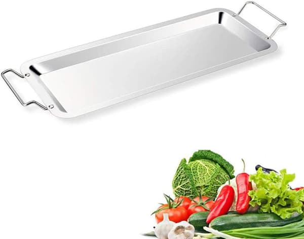 BBQ Kyllingstativ, Stekerstativ i rustfritt stål med dryppanne og benstativ