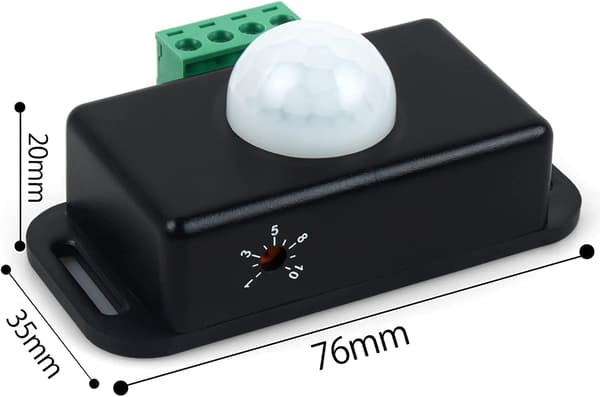 12V 24V PIR Sensor LED Bevegelsesbryter Bevegelsestimer Skiltkontroll PIR-kontroller for Ect Monokrom LED-stripe