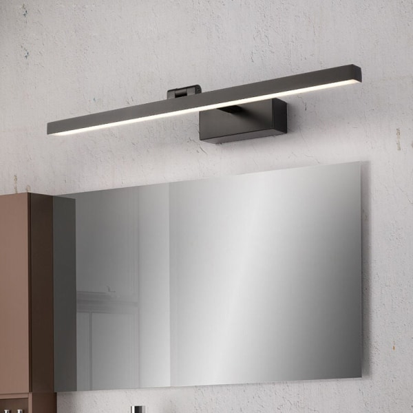 LED handfat spegelljus för spegelfyr hemma ，9W/40cm/8210 svart/varmt ljus，för badrumsspegel, toalett