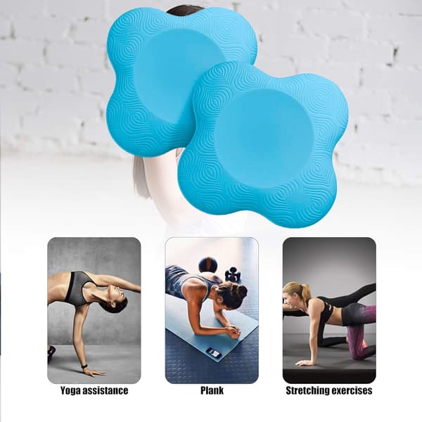 2 st Yogaknäskydd, halkfria knäskyddsmatta set, slitstarkt, skyddar knä (blå) blue