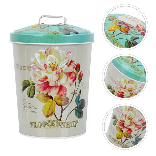 Mini bord søppelbøtte blomstermønster søppelkurv skrivebord søppelbøtte