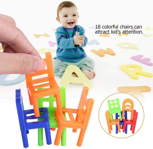 16-18 STK Balanserende Leker Plaststoler Flerfarget Mini Stabling Intelligens Flerspiller Balansespill