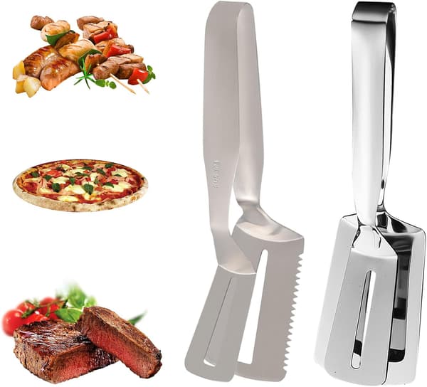 2 stk. spatel-tang sæt, til grillbrød, hamburger, bøf, pizza, tærter, fisk