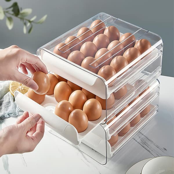 32-roms eggoppbevaringsskuffbeholder Dobbeltlags eggoppbevaringsstativ