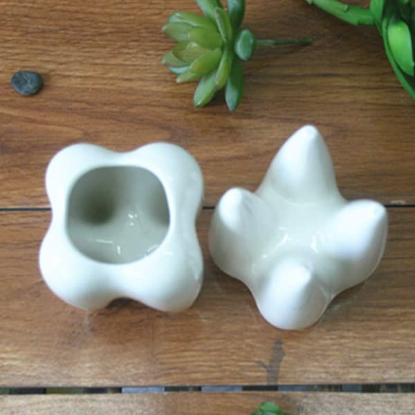 2 st Mini Tänder Krukor Keramik Succulent Planter Krukor/ Blomkrukor