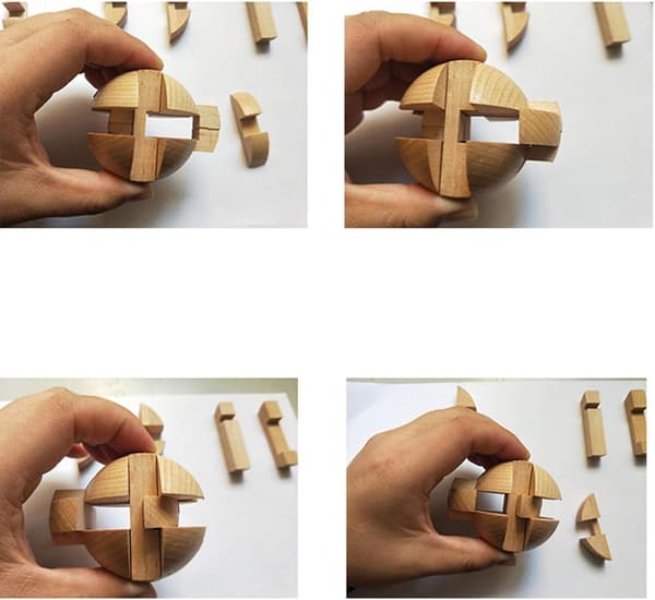 Hjernetrimleke i tre, \"Puzzle Magic Ball\", håndlaget