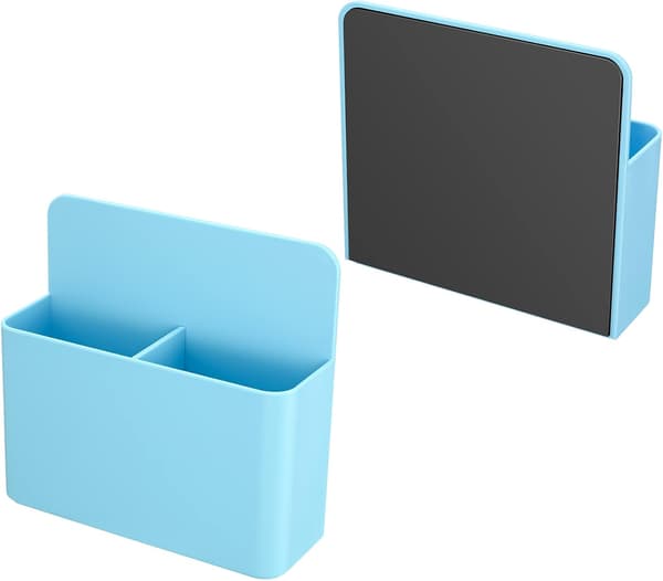 Veggmontert magnetisk oppbevaringsstativ for tusjer (stor, blå) 2 stk