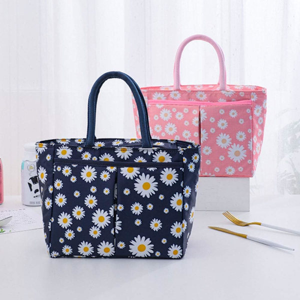 Bärbar Daisy Lunch Bag Cooler Bags Matlåda Oxford Picknickväska black