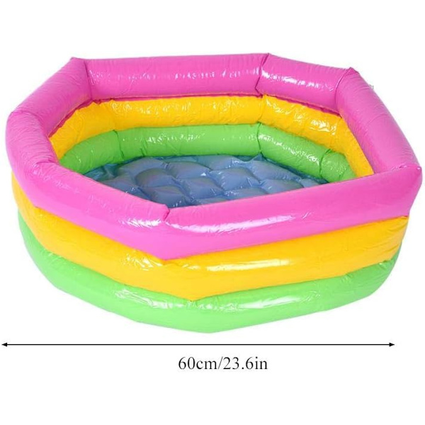 Leksak runt pool, tre-lager regnbåge uppblåsbar leksak bärbar anti-flip barn bassäng badkar (60 cm) 60cm