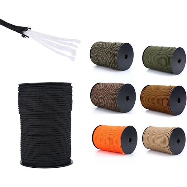 Utomhus camping paraply dragräddningspaket tält rep klätterrep 100m (ökenkamouflage)