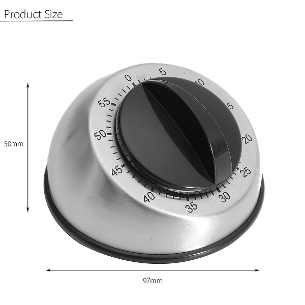 Kökstimer i rostfritt stål, 60 minuters mekanisk timer för borttagningsverktyg för köksspis