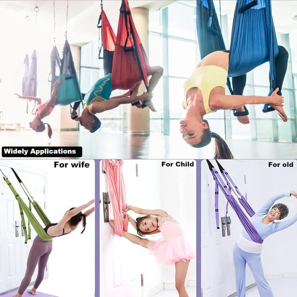 Benssträckare rem, backbend träningsbälte med dörrfäste, flexibilitetstränare stretchning（rosa）