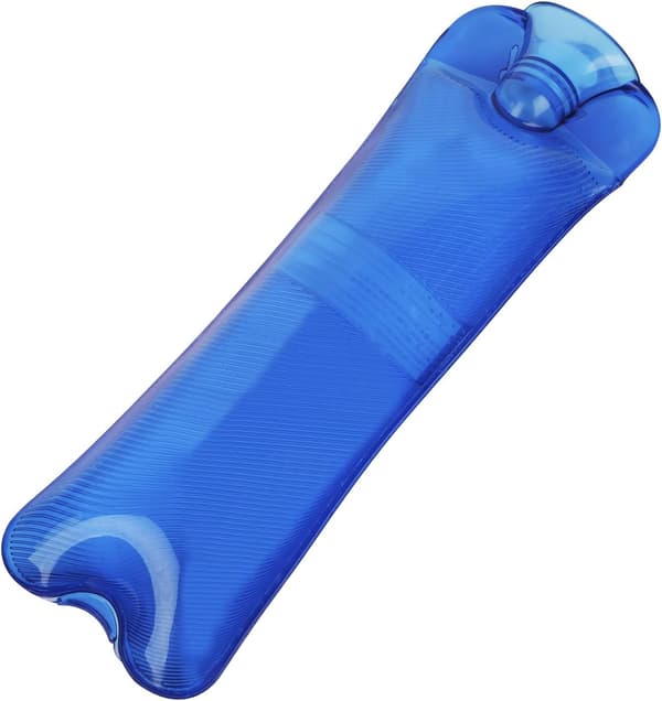 Lang stripe varmeflaske 2000ML PVC eksplosjonssikker varmeflaske (blå) Blue