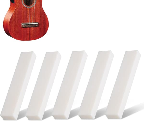 DIY tomt buffelben, muttersträng kudde ben osågad gitarrstall för klassisk elektrisk akustisk gitarr 52 x 6 x 10 mm (5-pack)