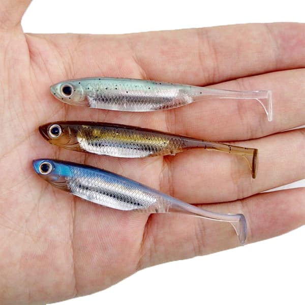 Simuleret blød fisk reflekterende agn, shad agn, flydende reflekterende agn - 5 stykker