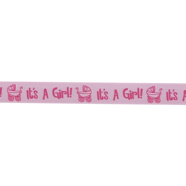 2 set Det är ett pojke-/flickaband Band 5,5 x 2 cm per rulle 10yd för presentinslag bröllopskort (rosa) pink