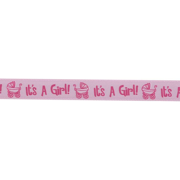 2 set It is A Boy/Girl band band 5,5 x 2 cm per rulle 10yd för presentinslagning bröllopskort (rosa) pink