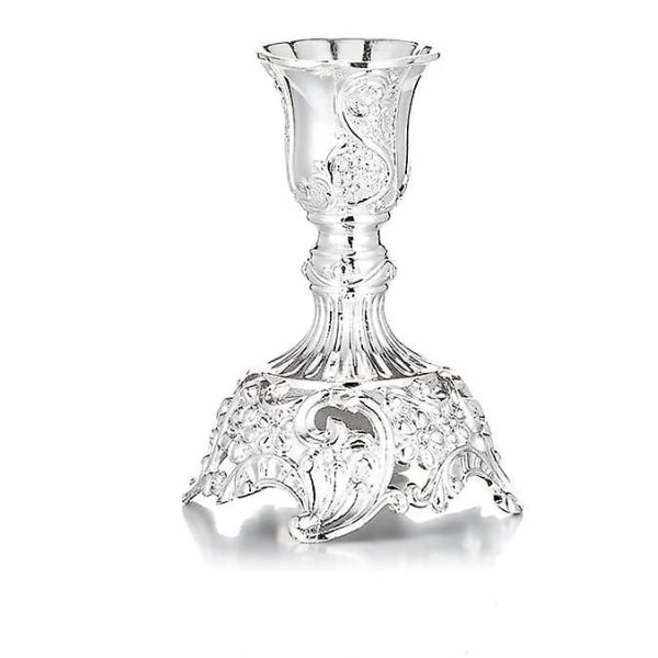 Silverpläterad ljushållare Avsmalnande ljusbricka för bröllopsljusdekorationer - 2 st Silver